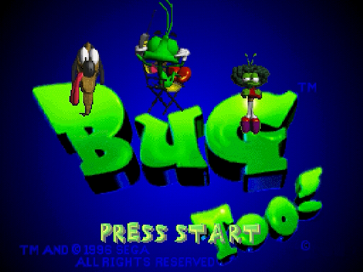 Bug Too title screen for Sega Saturn